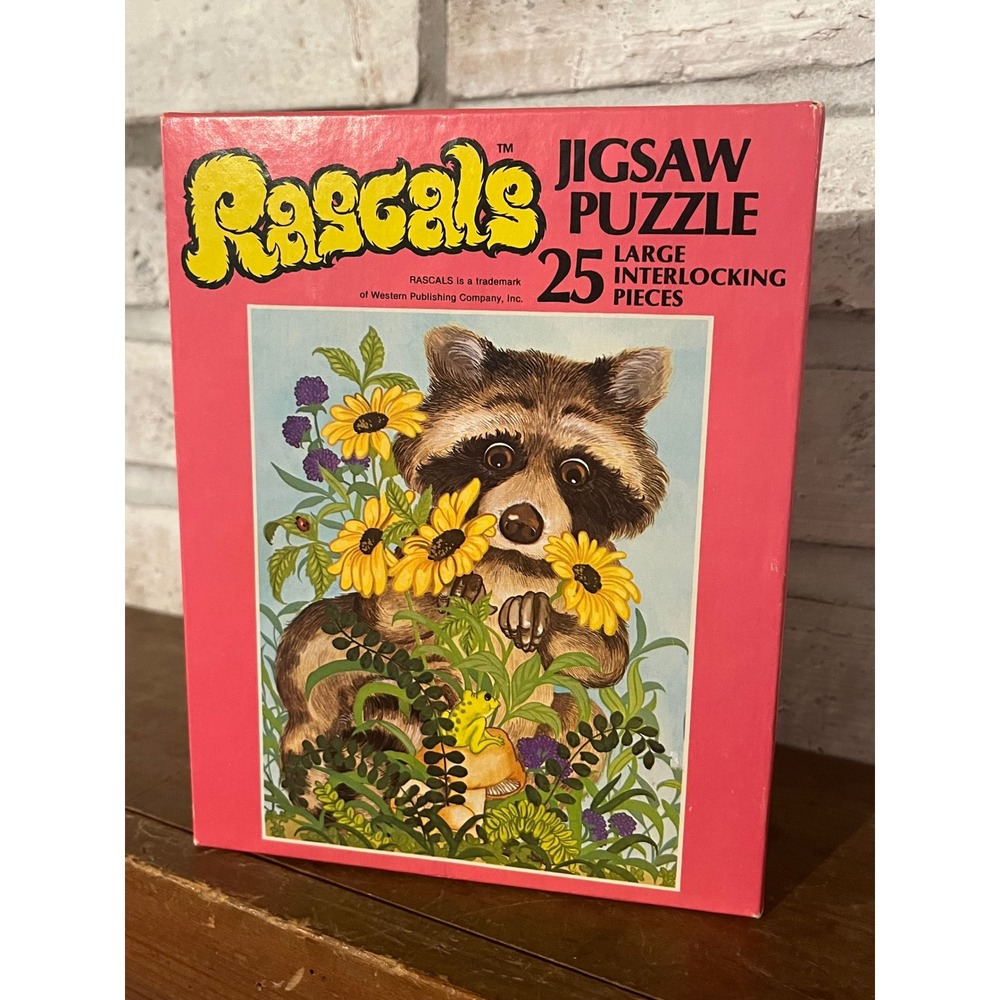 Vintage 1981 25 Piece‎ Rascals Raccoon Puzzle Complete!